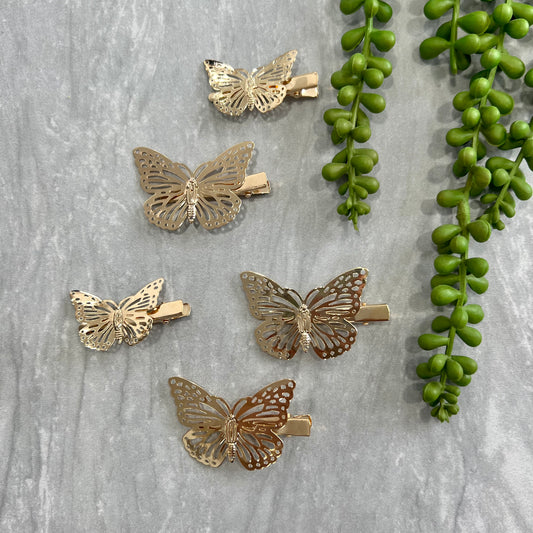 Butterfly Hair Clip - Gold